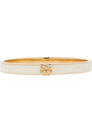Tory Burch Femme, Accessoires, Blanc, Taille: L Bracelet Kira en Émail