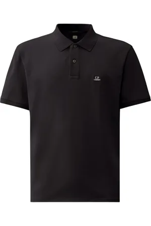 C.P. Company Homme, Tops, Bleu, Taille: M Polo Bleu en Piqué avec Logo