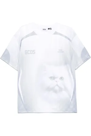 GCDS Homme, Tops, Gris, Taille: L T-shirt col rond gris clair