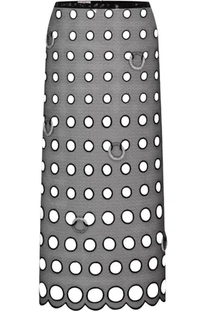 Nué Notes Femme, Jupes, Noir, Taille: 40 FR Jupe Midi en Maille Noire avec Détails Scintillants