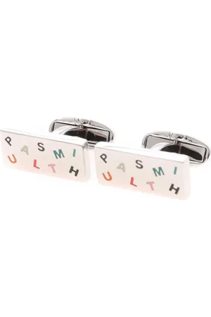 Paul Smith Homme, Accessoires, Multicolore, Taille: ONE Size Boutons de Manchette Argentés avec Logo Lettres Multicolores