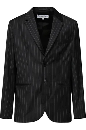 J.W.Anderson Homme, Vestes, Gris, Taille: M Veste Blazer Tailleur à Rayures Grises