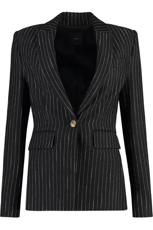 Pinko Femme, Vestes, Noir, Taille: 38 FR Veste croisée à rayures tennis