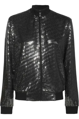 John Richmond Femme, Vestes, Noir, Taille: 38 FR Veste Bomber à Strass