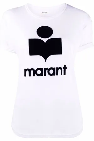 Isabel Marant Femme, Tops, Blanc, Taille: 36 FR T-Shirt Koldi en Lin avec Logo