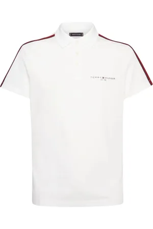 Tommy Hilfiger Homme, Tops, Blanc, Taille: S Polo à Épaules Rayées