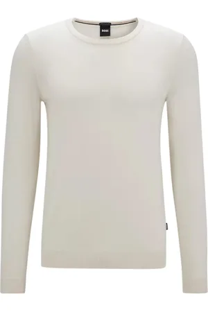 HUGO BOSS Homme, Pulls, Blanc, Taille: 2XL Pull slim en laine mérinos
