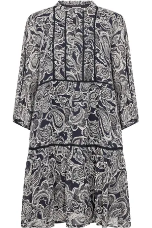 Part Two Femme, Robes, Multicolore, Taille: 44 FR Robe Imprimée Paisley avec Volant à l`Ourlet