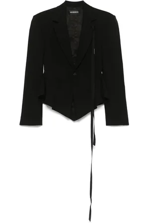 ANN DEMEULEMEESTER Femme, Vestes, Noir, Taille: 36 FR Veste Noire Boutonnée avec Épaulettes