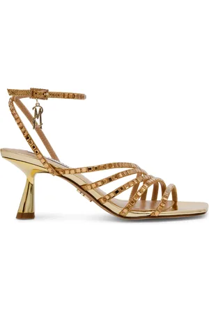 Steve Madden Femme, Chaussures, Jaune, Taille: 36 EU Sandales Dorées pour Femmes