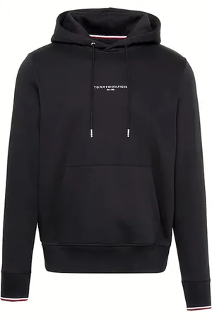 Tommy Hilfiger Homme, Sweatshirts et sweats à capuche, Noir, Taille: XL Sweat à capuche à Logo avec Bordures