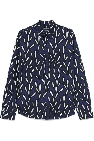 Jacquemus Homme, Chemises, Bleu, Taille: S Chemise Oxford Bleu à Imprimé Graphique