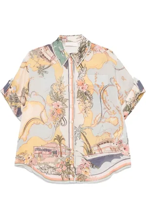 ZIMMERMANN Femme, Blouses et Chemises, Multicolore, Taille: 40 FR Tallow Relaxed Shirt