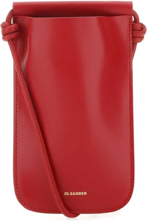 Jil Sander Femme, Accessoires, Rouge, Taille: ONE Size Étui de téléphone en cuir rouge