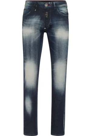 Philipp Plein Homme, Jeans, Bleu, Taille: W31 Pantalon en denim Hexagon avec étiquette logo