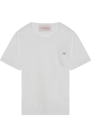 VALENTINO GARAVANI Homme, Tops, Blanc, Taille: L T-Shirt à Manches Courtes et Col Rond
