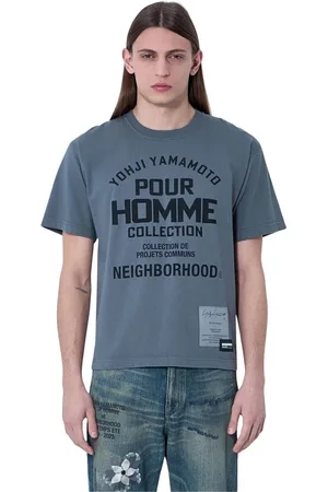 YOHJI YAMAMOTO Homme, Tops, Gris, Taille: M T-shirt en coton avec motif logo