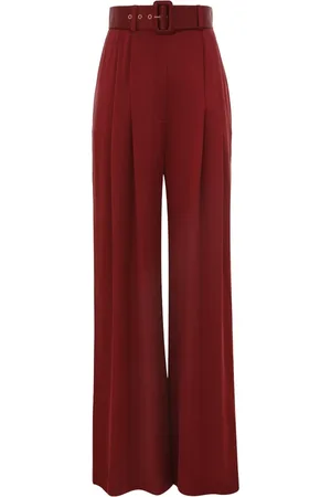 ZIMMERMANN Femme, Pantalons, Rouge, Taille: 36 FR Pantalon Plissé en Soie