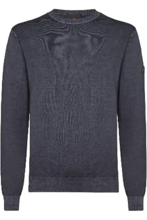 Peuterey Homme, Sweatshirts et sweats à capuche, Bleu, Taille: L Pull Tricot Mérinos Bleu Délavé Acide