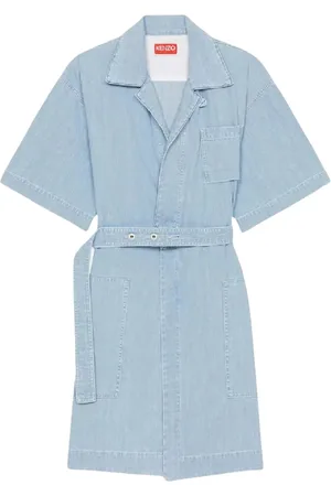 Kenzo Femme, Robes, Bleu, Taille: 36 FR Mini-robe portefeuille en denim