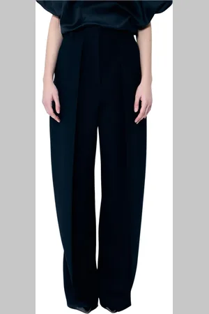 Khaite Femme, Pantalons, Noir, Taille: 40 FR Pantalon Tailleur à Taille Haute en Tissu Uni