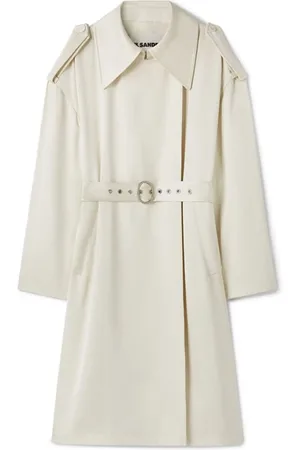 Jil Sander Femme, Manteaux, , Taille: 38 FR Manteau Ceinturé en Mélange de Soie