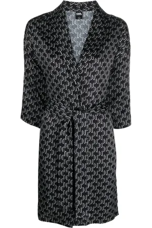 Karl Lagerfeld Femme, Vêtements de nuit et de détente, Noir, Taille: 36 FR Kl Monogram Kimono
