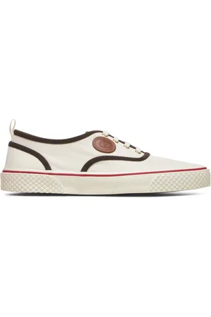 VALENTINO GARAVANI Homme, Chaussures, Blanc, Taille: 45 EU Baskets à lacets en toile avec détail Vlogo