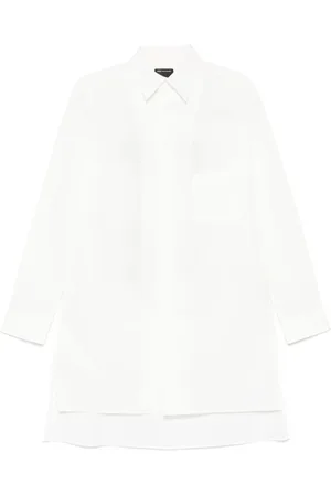 Y-3 Femme, Robes, Blanc, Taille: 38 FR Robe Boutonnée avec Poche de Poitrine