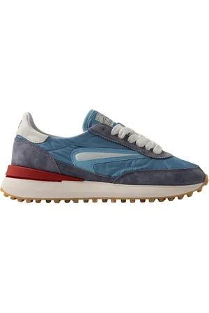 D.A.T.E. Homme, Chaussures, Bleu, Taille: 44 EU Baskets de Course en Nylon Bleu Cuir Blanc