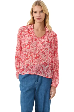 Part Two Femme, Blouses et Chemises, Multicolore, Taille: 34 FR Blouse à Imprimé Cachemire avec Col en V
