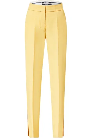 Jacquemus Femme, Pantalons, Jaune, Taille: 36 FR Pantalon Droit Taille Haute
