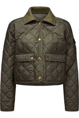 Moncler Femme, Vestes, Vert, Taille: 40 FR Veste Chemise Matelassée en Vert Olive