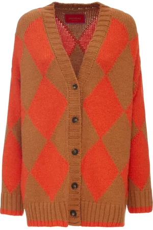 La DoubleJ Femme, Pulls, Multicolore, Taille: 44 FR Cardigan Argyle - Élégant et Confortable