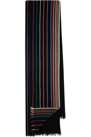 Paul Smith Unisex, Accessoires, Multicolore, Taille: ONE Size Écharpe en laine et soie à rayures dégradées `Signature Stripe`