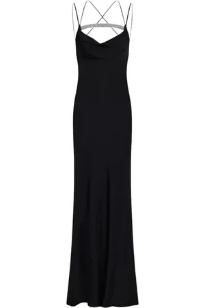 Nué Notes Femme, Robes, Noir, Taille: 36 FR Robe Noire Venus avec Cristaux Décoratifs