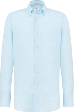 Kiton Homme, Chemises, Bleu, Taille: S Chemise en lin artisanale