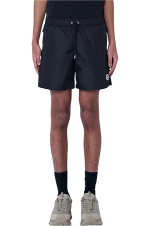 Moncler Homme, Shorts, Noir, Taille: XL Shorts à motif logo en tissu coquille