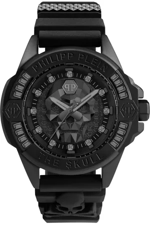 Philipp Plein Homme, Accessoires, Noir, Taille: ONE Size Montre Unisexe Crystal Skull