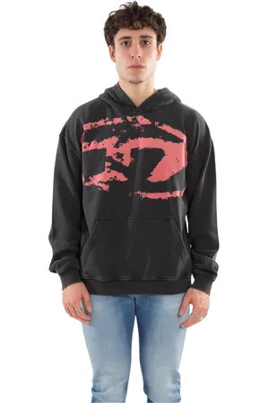 Diesel Homme, Sweatshirts et sweats à capuche, Noir, Taille: L Flock Oval Sweat à capuche in 9XX