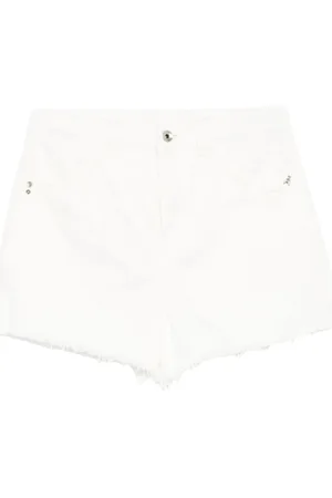 Patrizia Pepe Femme, Shorts, Blanc, Taille: W25 Shorts Blancs Bouton Avant Fermeture Éclair Poches Logo