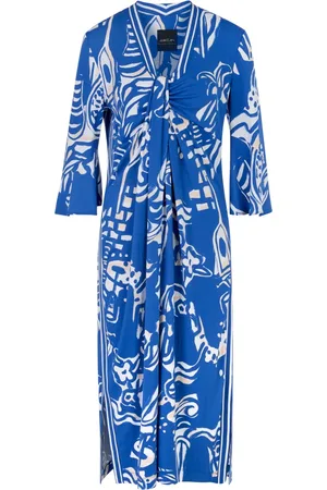 Marc Cain Femme, Robes, Bleu, Taille: 42 FR Robe Féminine avec Détail de