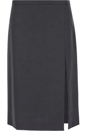 Serafini Femme, Jupes, Gris, Taille: 40 FR Jupe Crayon en Mélange de Laine