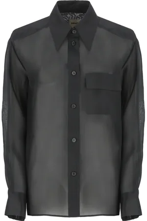 Khaite Femme, Blouses et Chemises, Noir, Taille: 36 FR Chemise en soie noire avec col