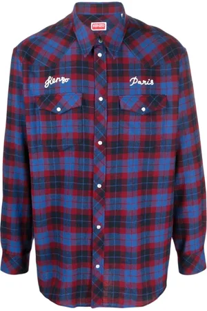 Kenzo Homme, Chemises, Multicolore, Taille: L Chemise à Carreaux en Coton