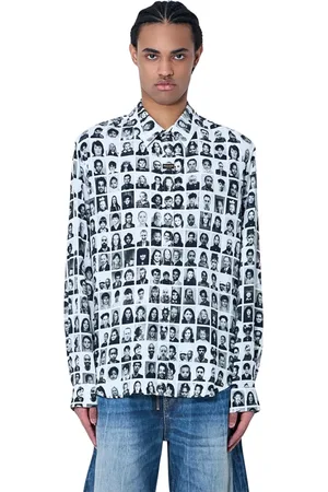 MARTINE ROSE Homme, Chemises, Noir, Taille: L Chemise Classique Imprimée en Tissu de Viscose