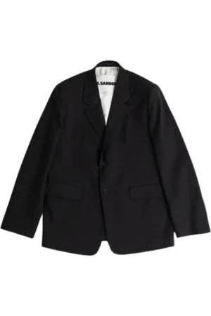 Jil Sander Homme, Vestes, Noir, Taille: M Veste Blazer en Gabardine de Laine