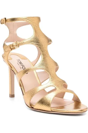 Tom Ford Femme, Chaussures, Jaune, Taille: 37 EU Sandales à talons aiguilles et boucle dorée