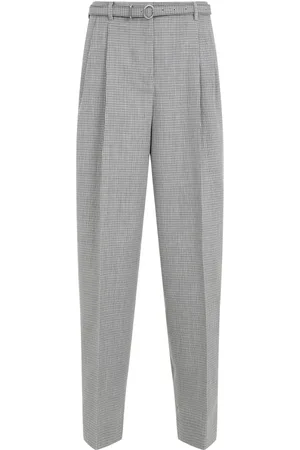 Jil Sander Femme, Pantalons, Gris, Taille: 38 FR Pantalon en Laine Vierge Grise