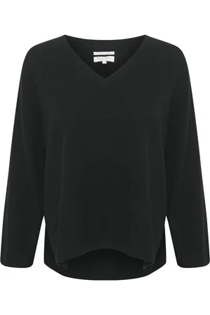 Part Two Femme, Pulls, Noir, Taille: 38 FR Pull en maille col en V